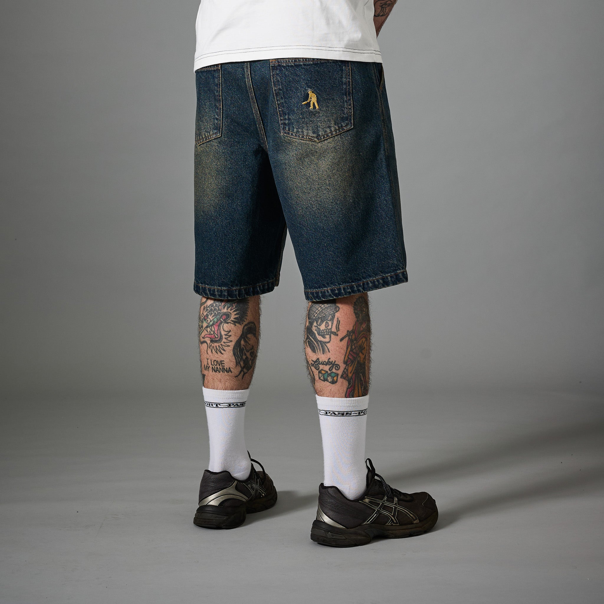 Pass~Port Workers Club Denim Short - Faded Washed Dark Indigo