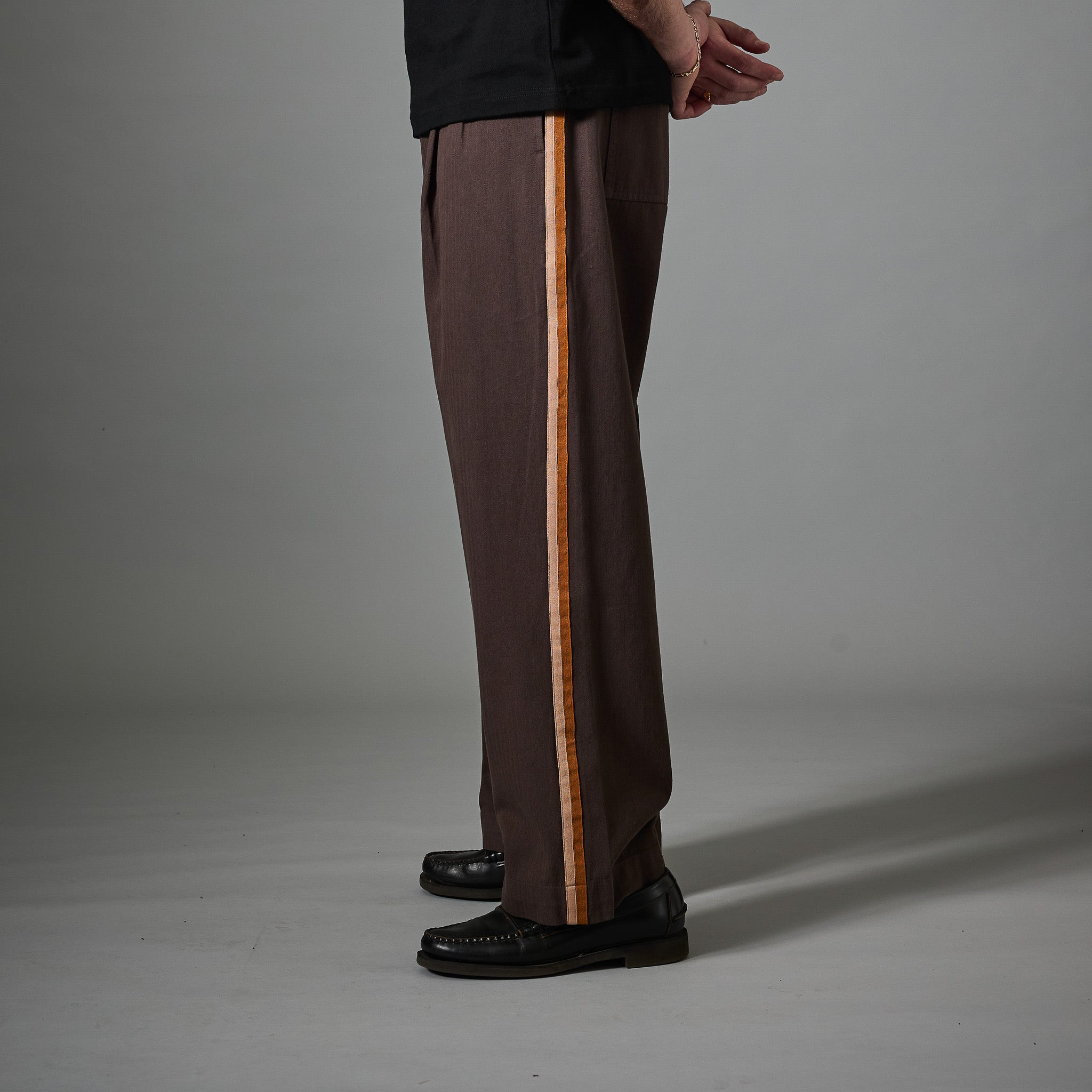 Pass~Port Herringbone Leagues Club Stripe Pant - Dark Brown