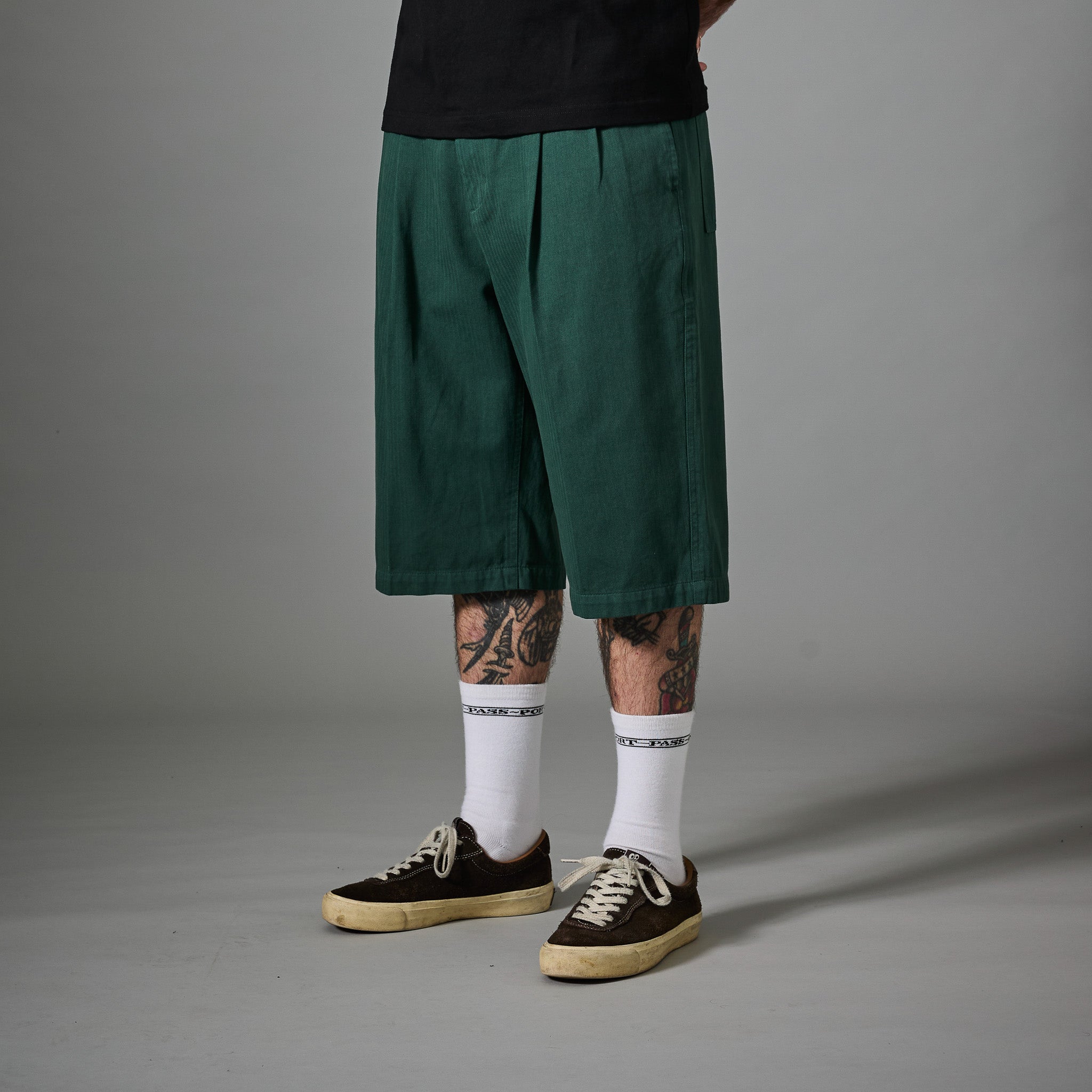 Pass~Port Herringbone Leagues Club Short - Hunter Green