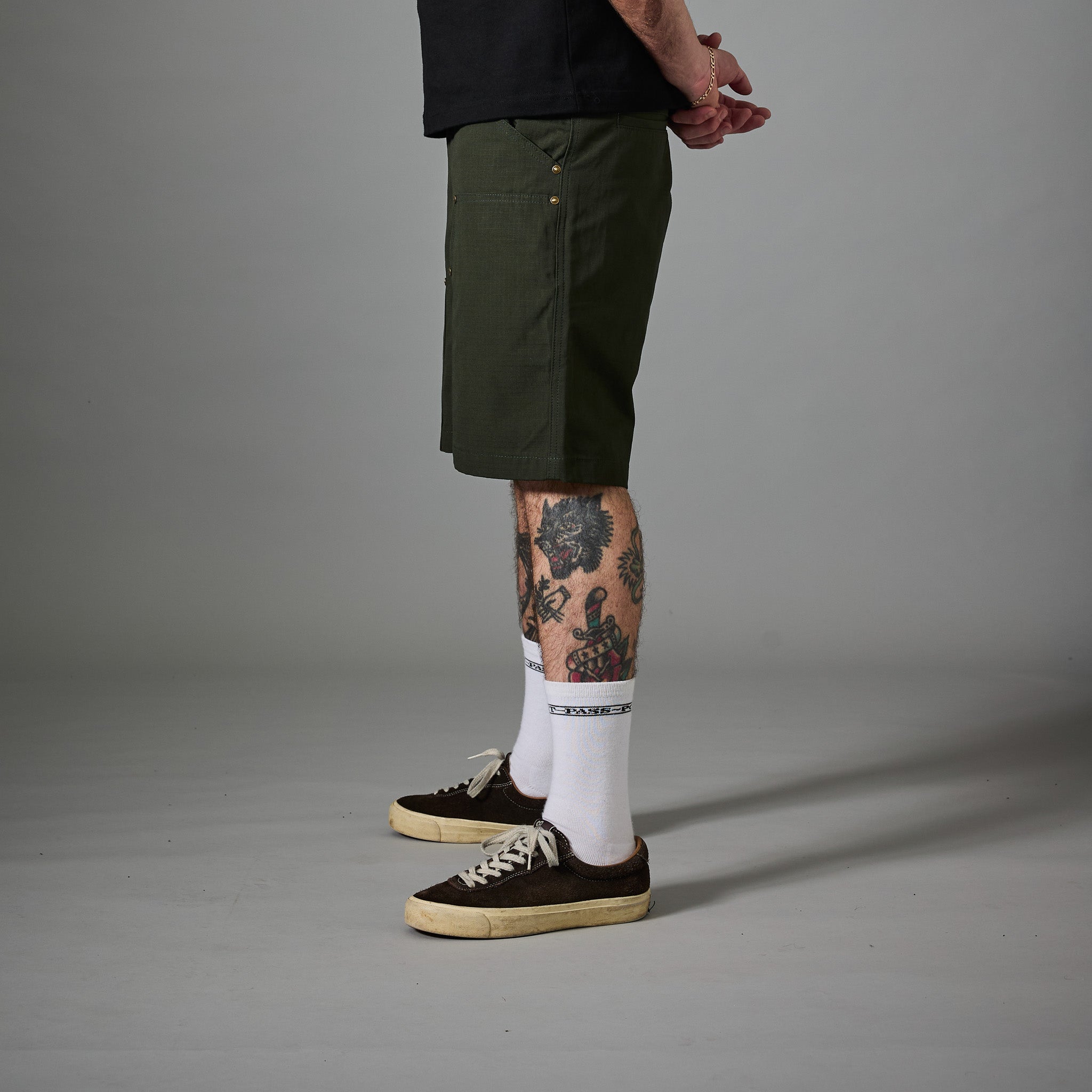 Pass~Port Ripstop Double Knee Diggers Club Short - Dark Military