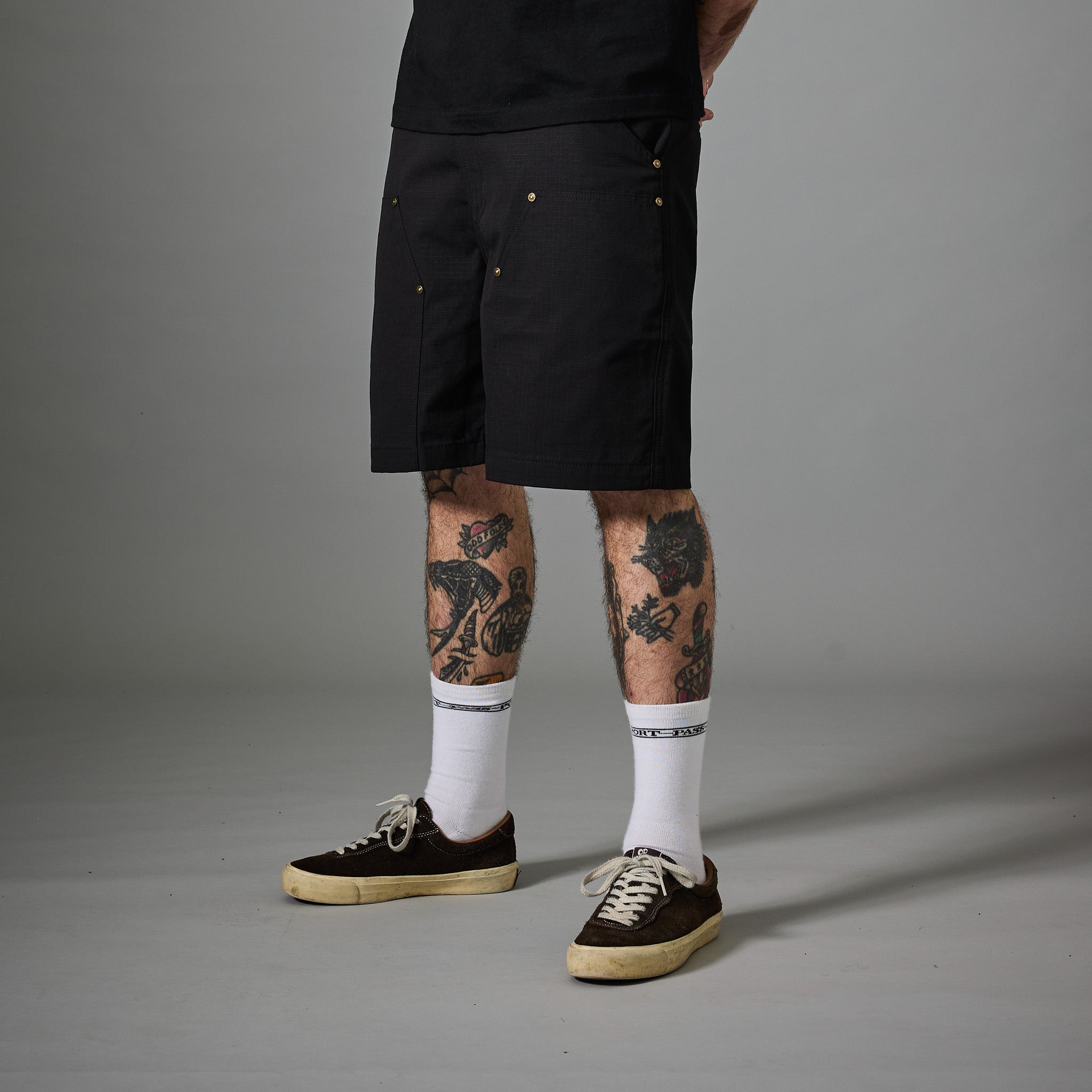 Pass~Port Ripstop Double Knee Diggers Club Short - Dark Charcoal