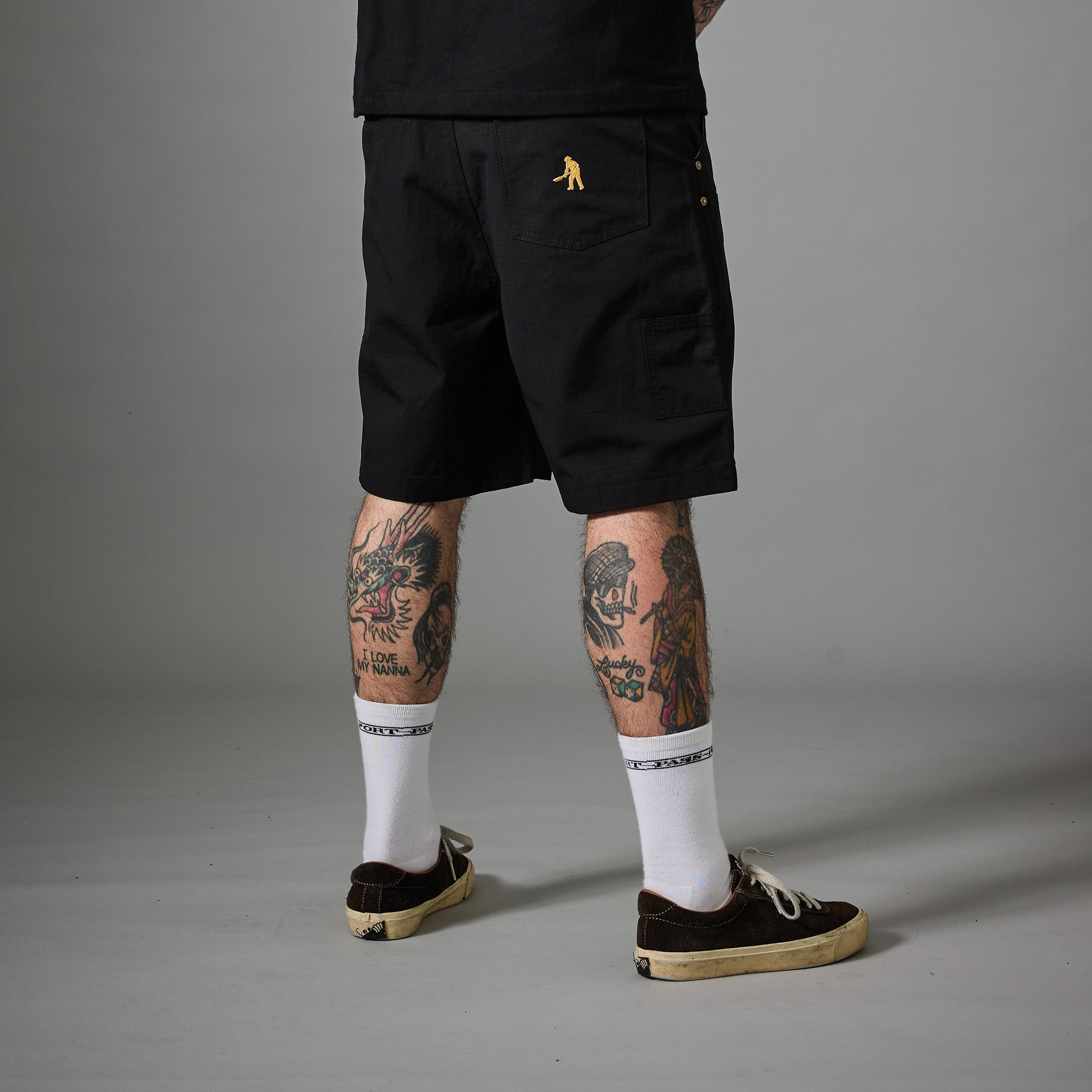 Pass~Port Ripstop Double Knee Diggers Club Short - Dark Charcoal