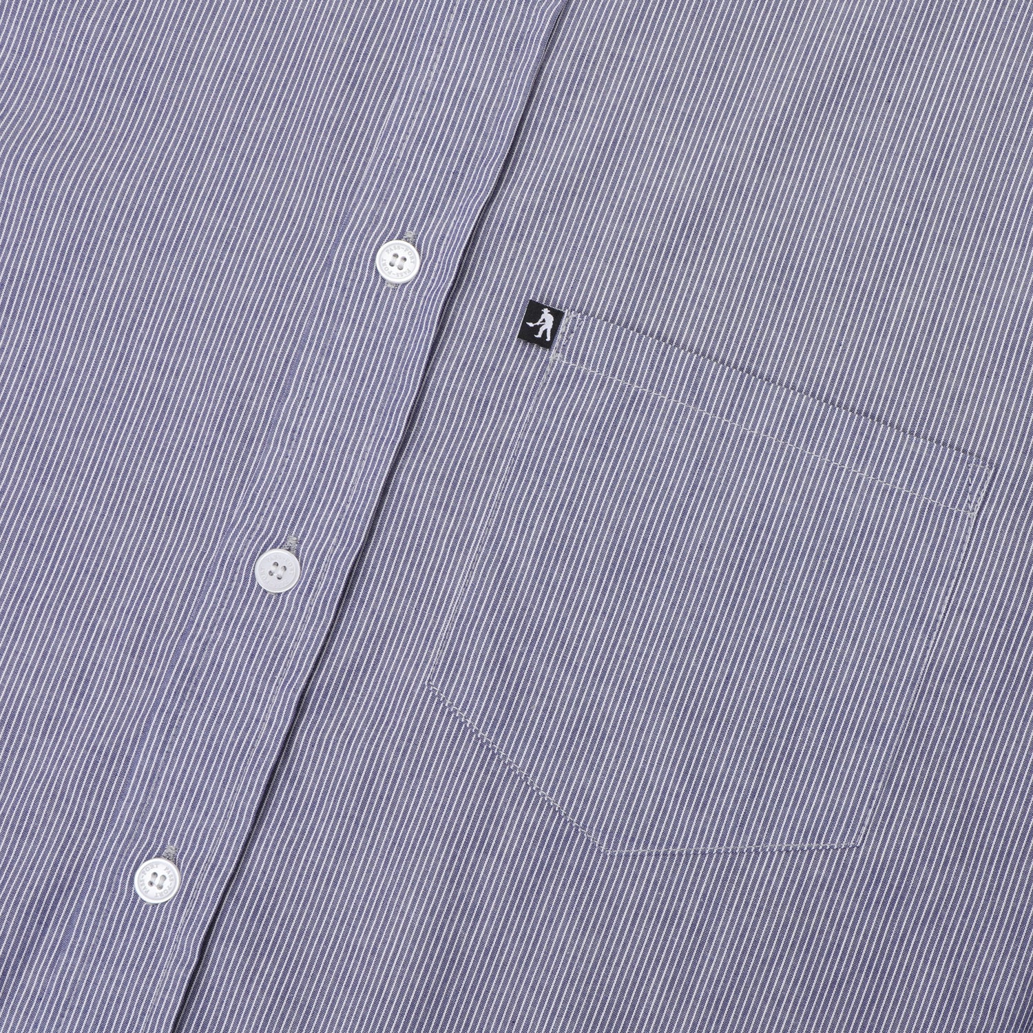 Pass~Port Workers Stripe Short Sleeve Shirt - Indigo