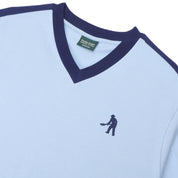 Pass~Port Workers Stripe Organic Cotton Jersey - Sky Blue