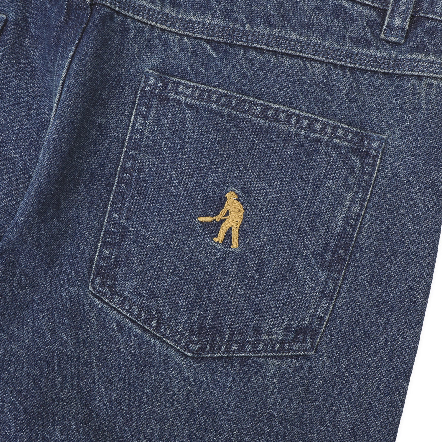 Pass~Port Recycled Cotton Workers Club Denim Short - Washed Dark Indigo