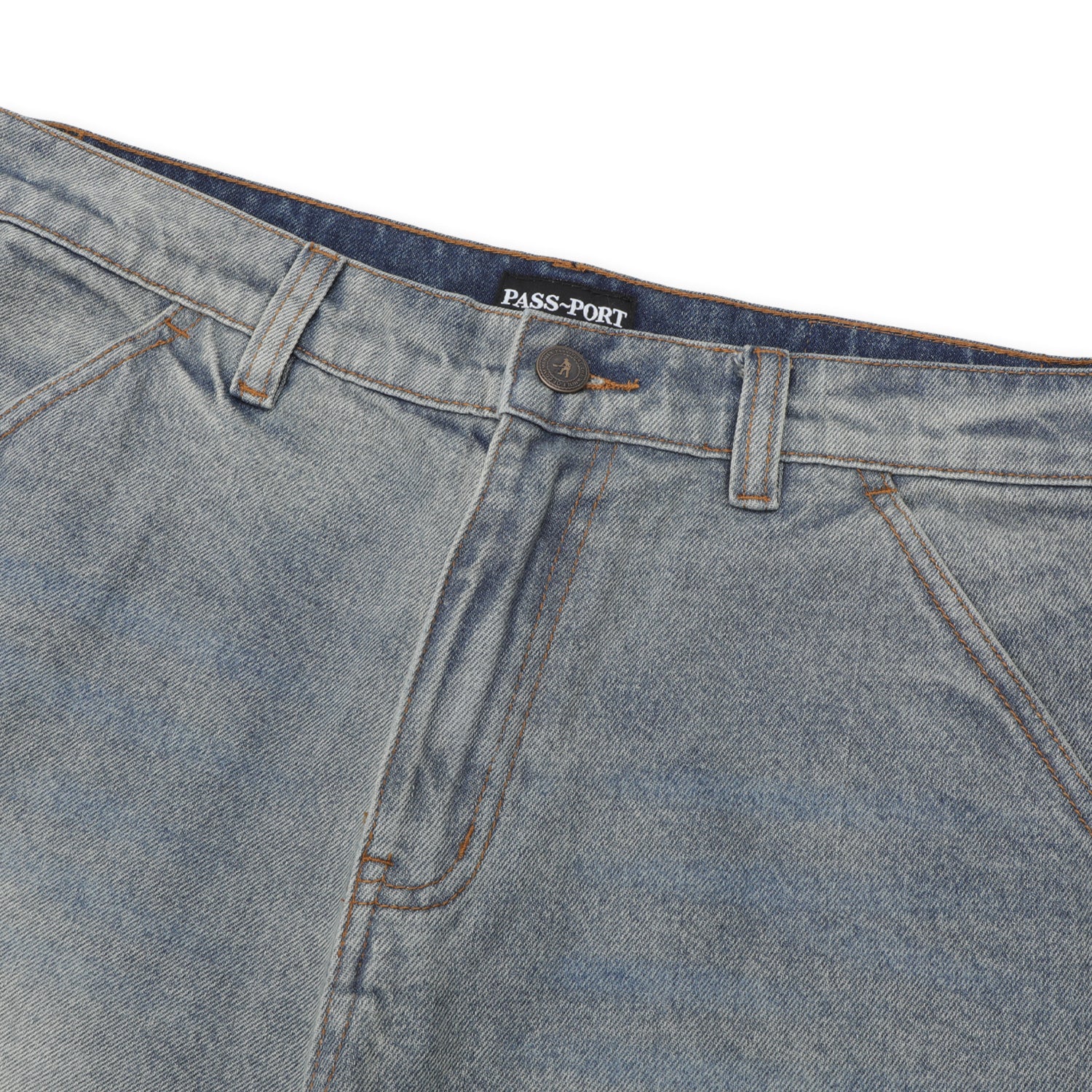 Pass~Port Workers Club Denim Short - Faded Washed Light Indigo
