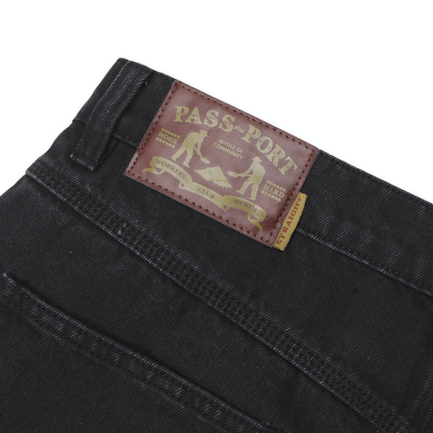 Pass~Port Recycled Cotton Workers Club Straight Jean - Washed Black