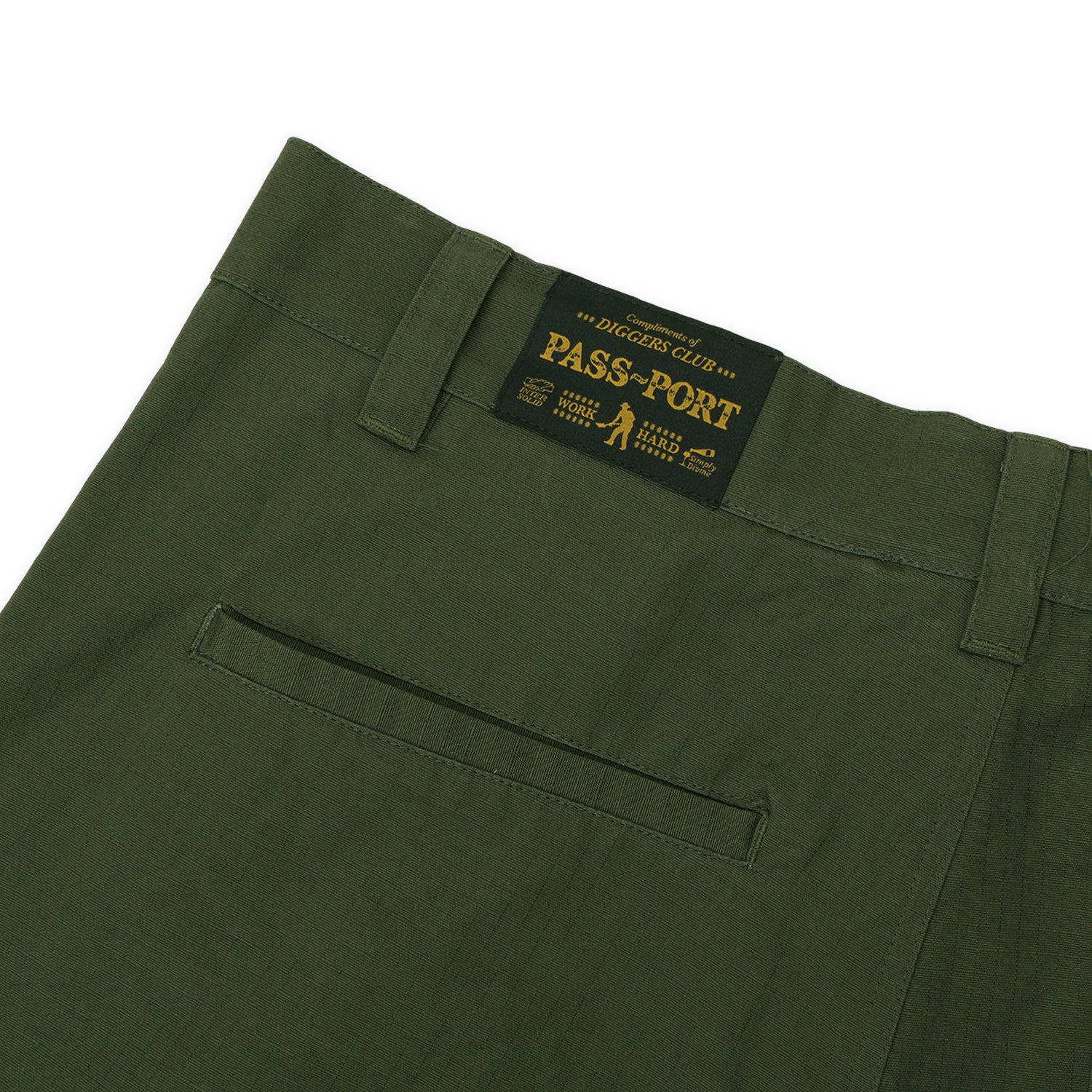 Pass~Port Ripstop Double Knee Diggers Club Short - Dark Military