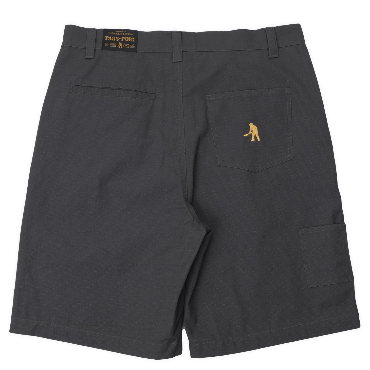 Pass~Port Ripstop Double Knee Diggers Club Short - Dark Charcoal