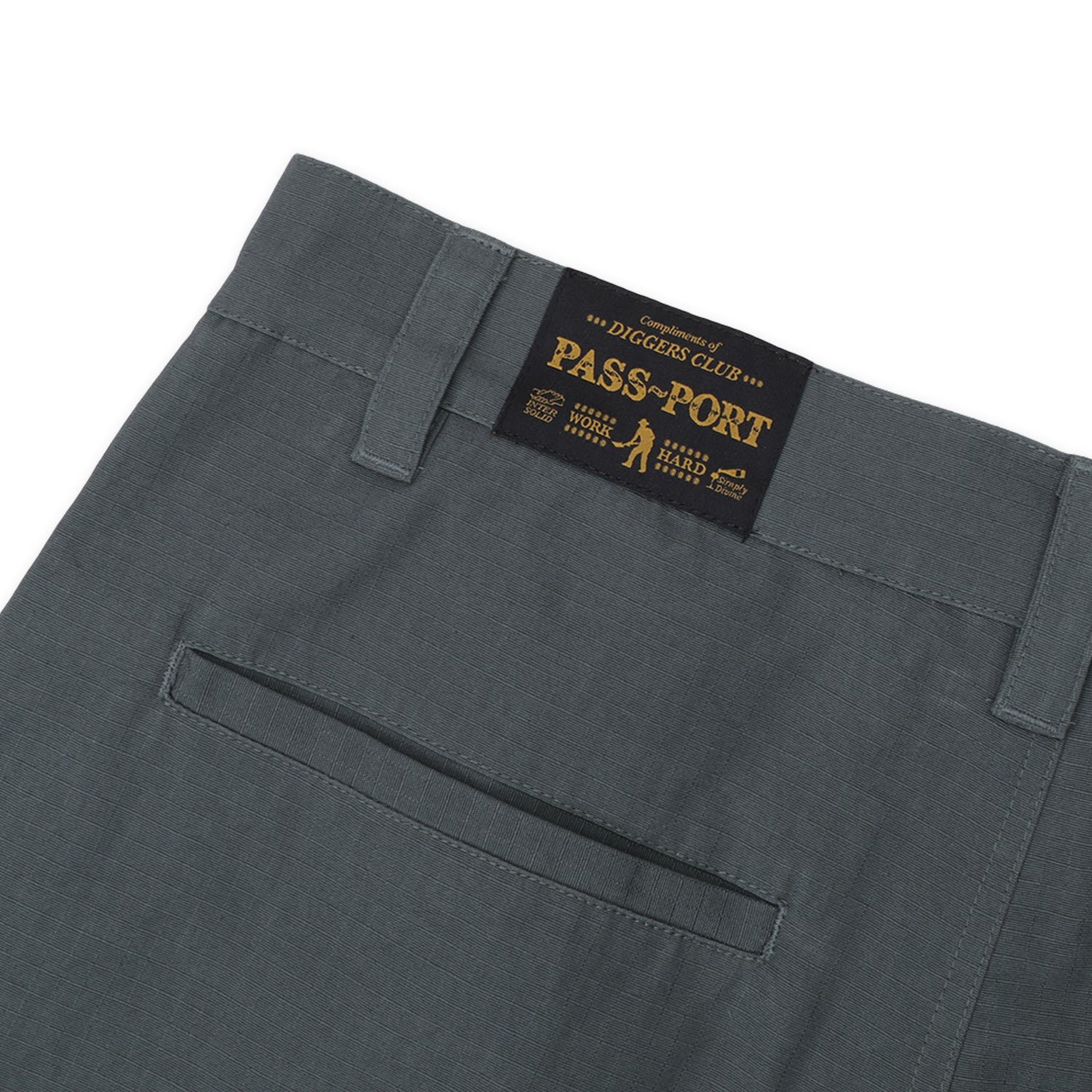 Pass~Port Ripstop Double Knee Diggers Club Short - Steel Blue