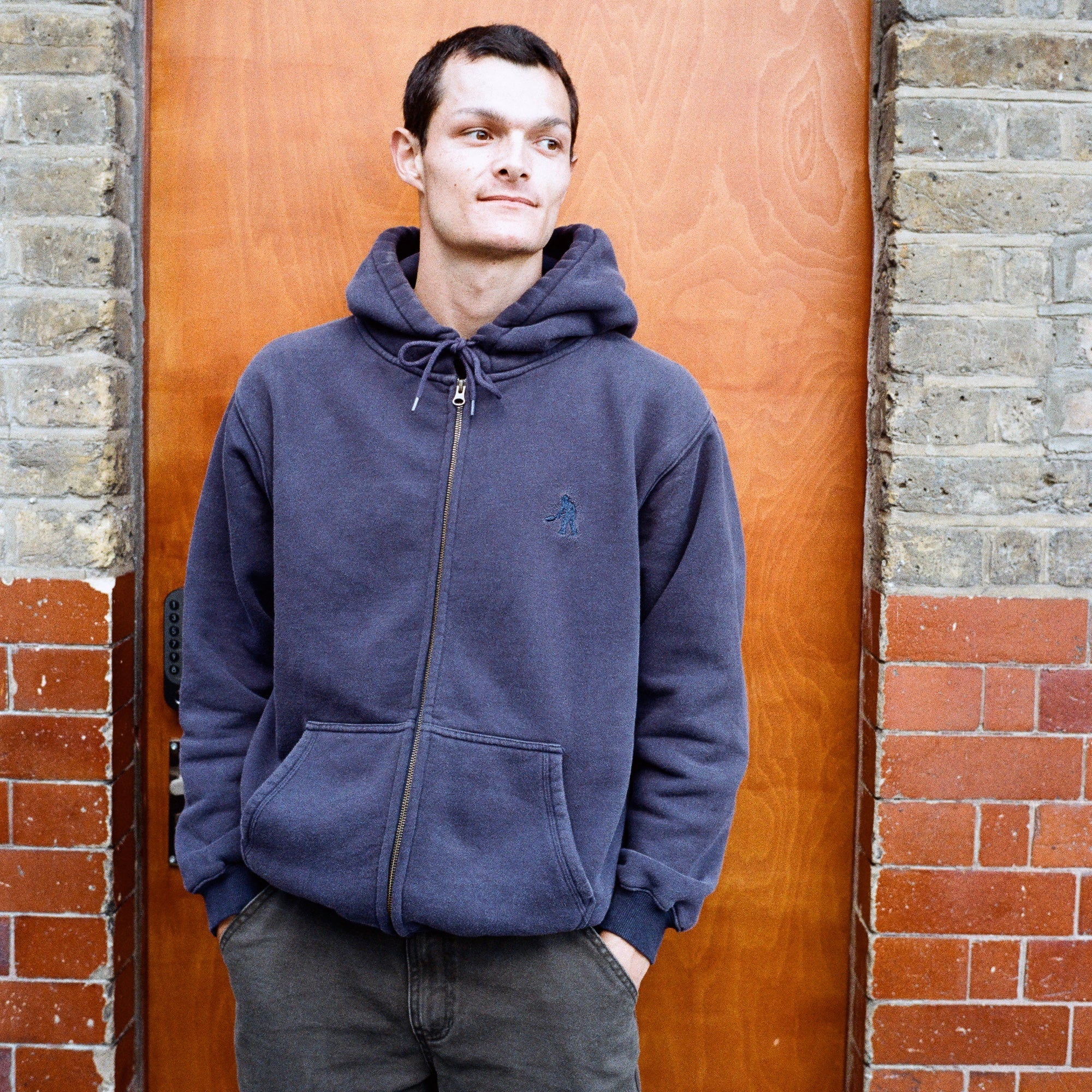 Pass~Port Solid Workers Zip Hood - Navy