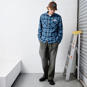 Pass~Port Canoe Workers Flannel - True Blue