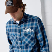 Pass~Port Canoe Workers Flannel - True Blue