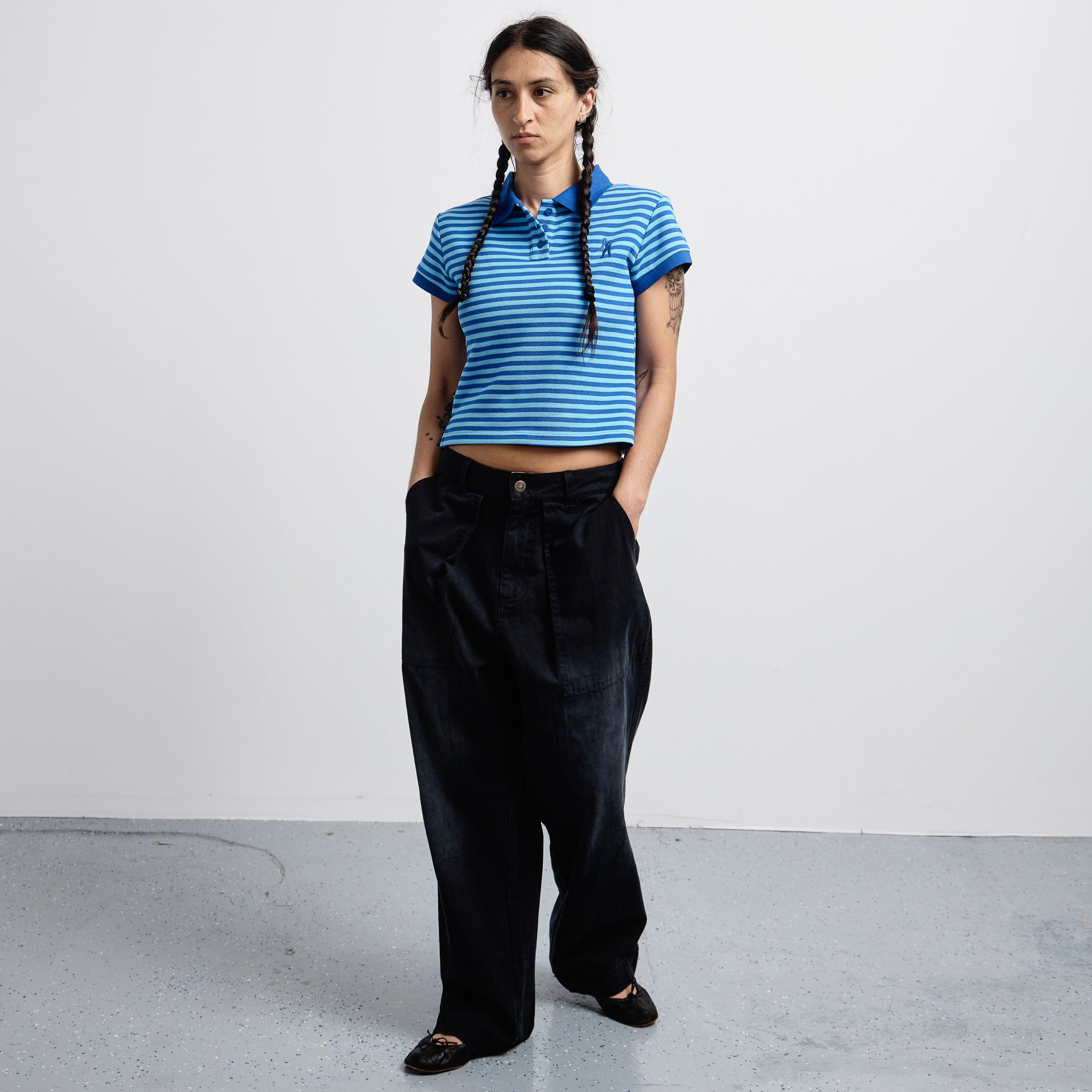 Pass~Port Striped Baby Polo - Blue