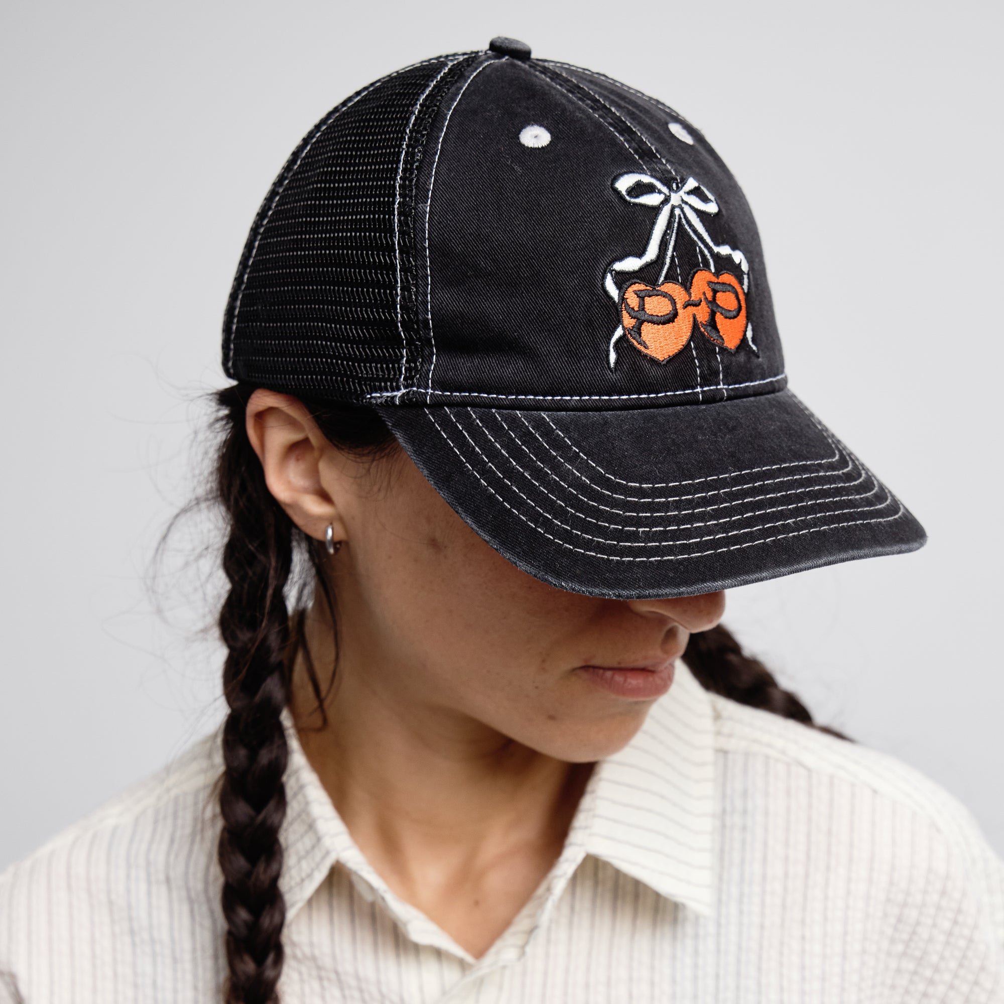 Pass~Port Cherries Leagues Trucker - Washed Black