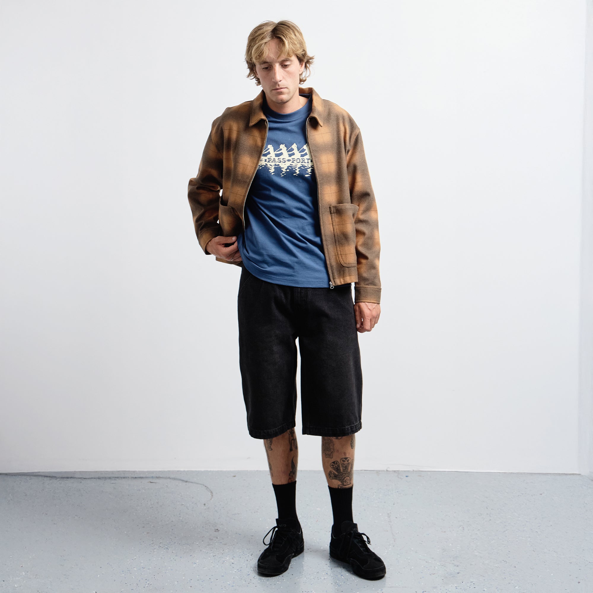 Pass~Port Workers Plaid Jacket - Burnt Orange