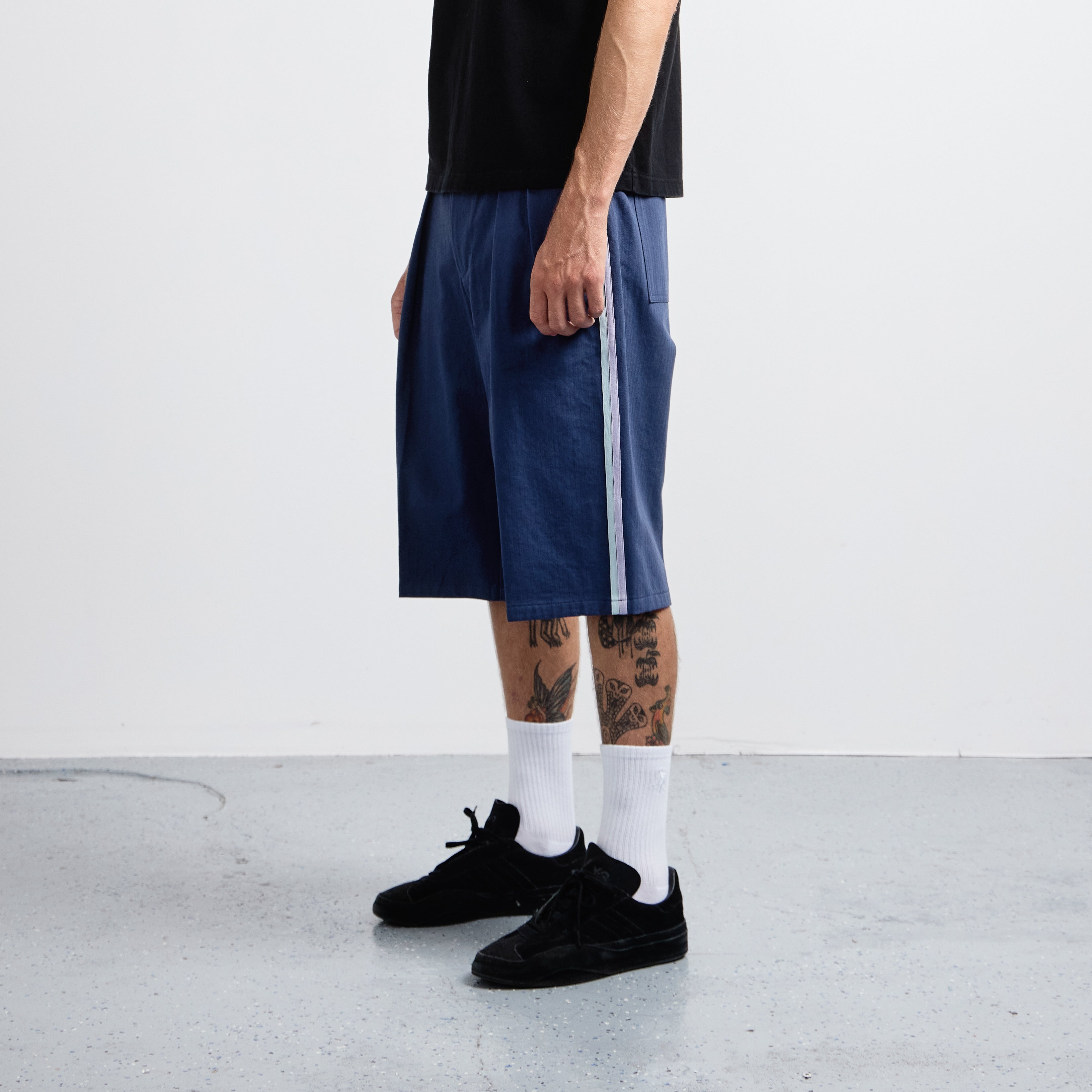 Pass~Port Leagues Club Short - Side Stripe Navy