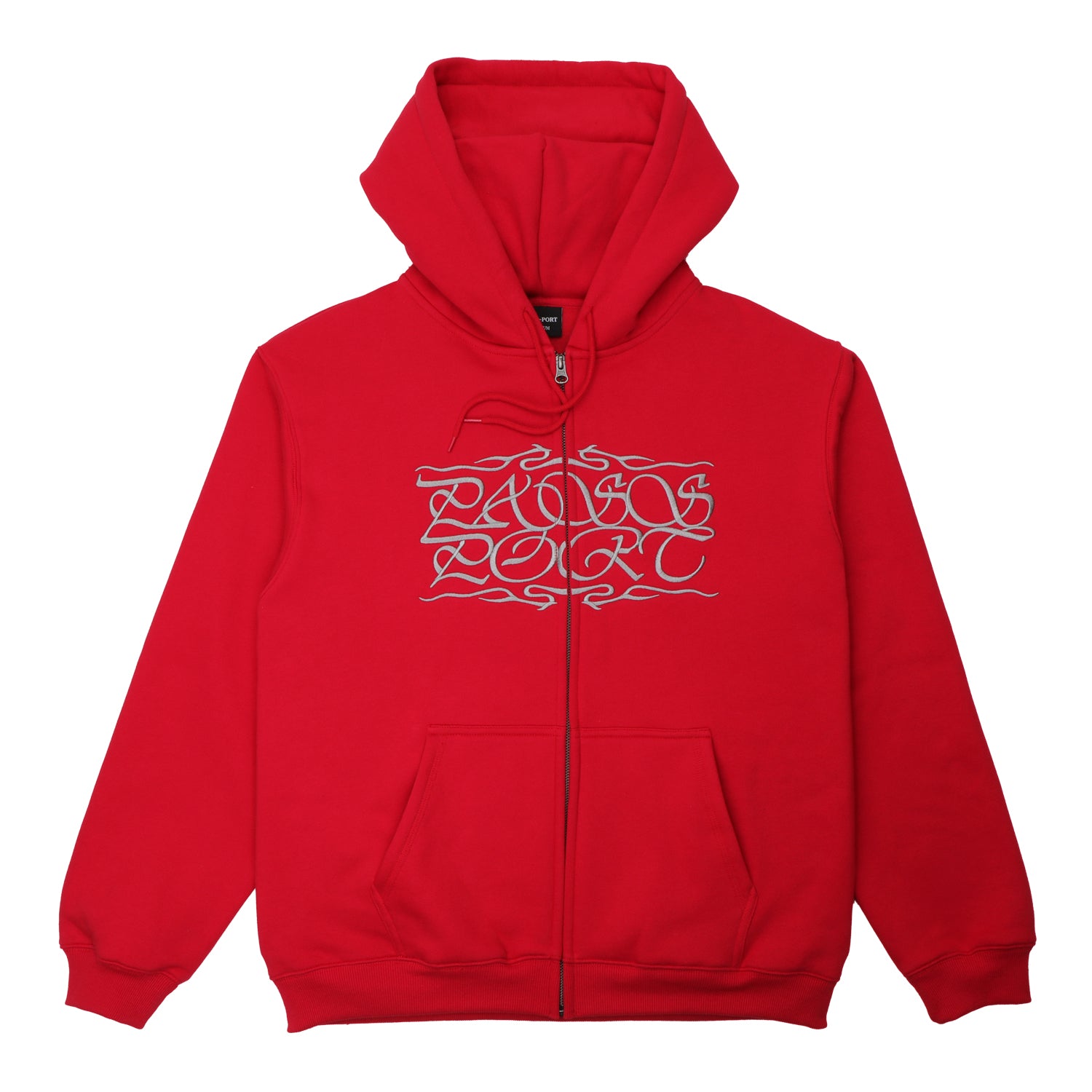 Pass~Port Calligraphy Zip Hood - Red
