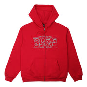 Pass~Port Calligraphy Zip Hood - Red