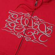 Pass~Port Calligraphy Zip Hood - Red