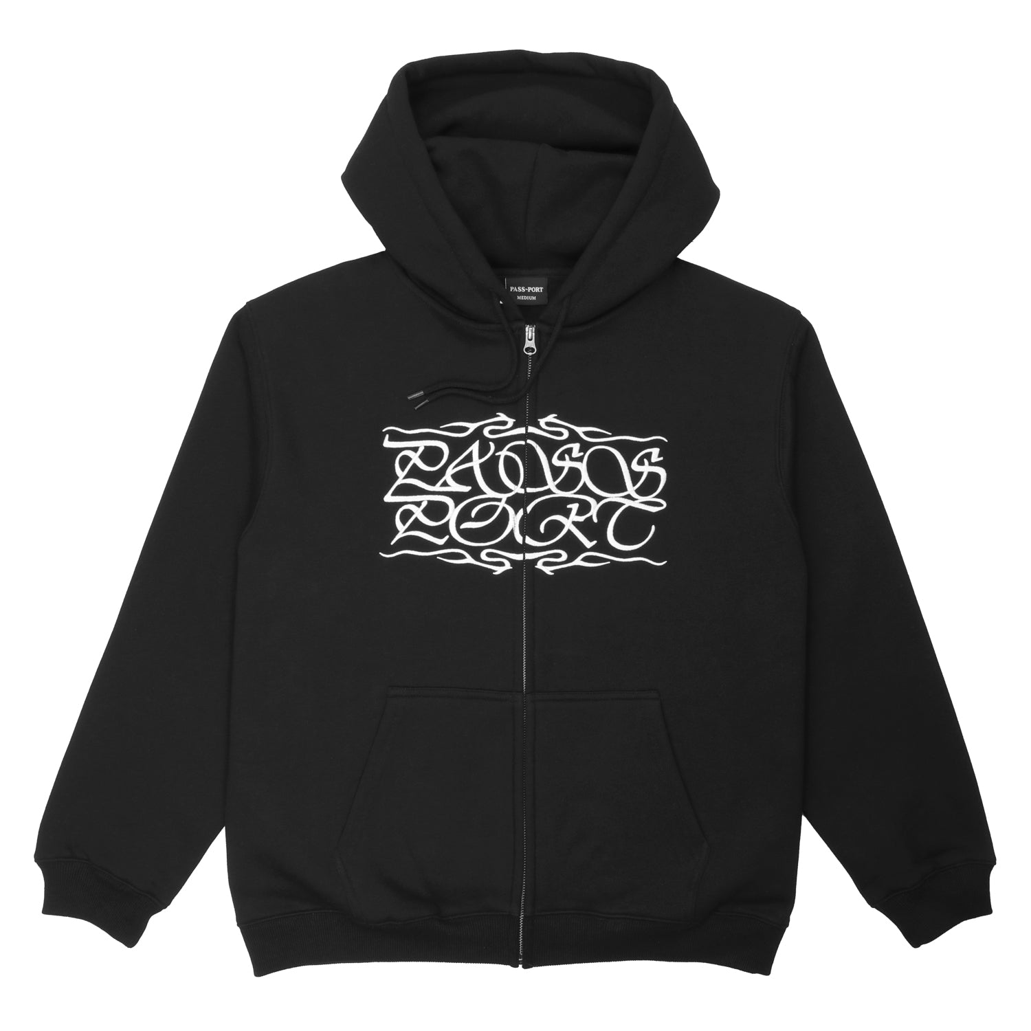 Pass~Port Calligraphy Zip Hood - Black