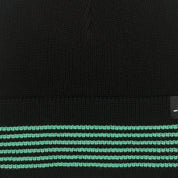 Pass~Port Organic Cotton Stripe Knit Beanie - Black / Green
