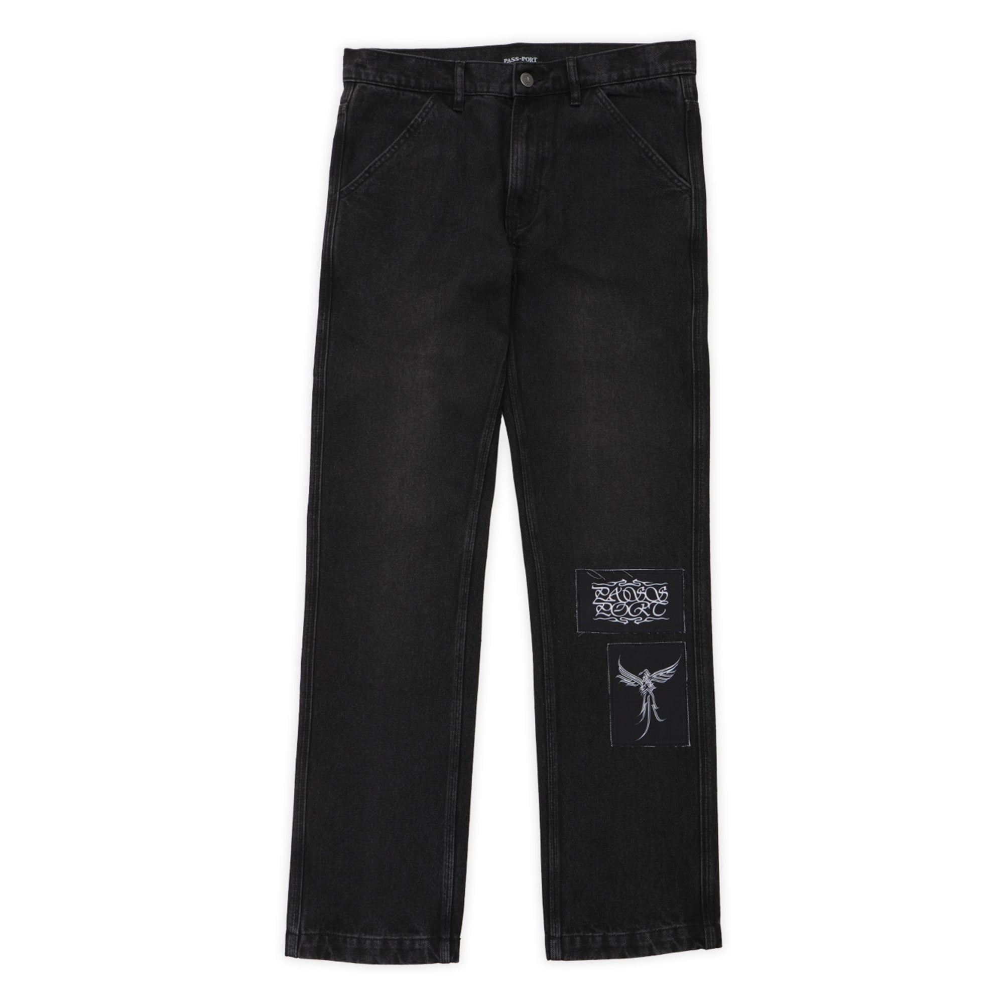 Pass~Port Calligraphy Workers Club Straight Leg Jean - Faded Wash Black