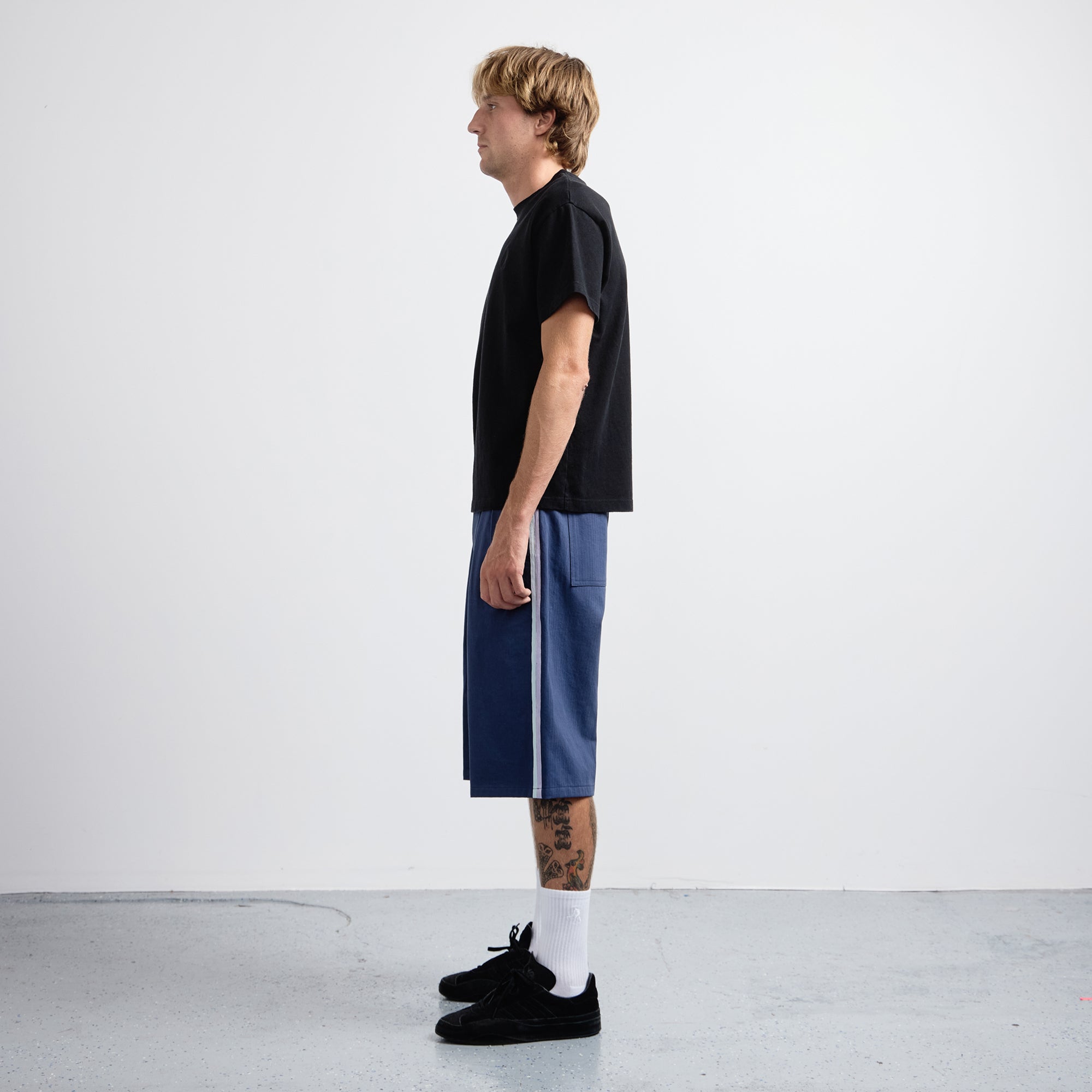 Pass~Port Leagues Club Short - Side Stripe Navy