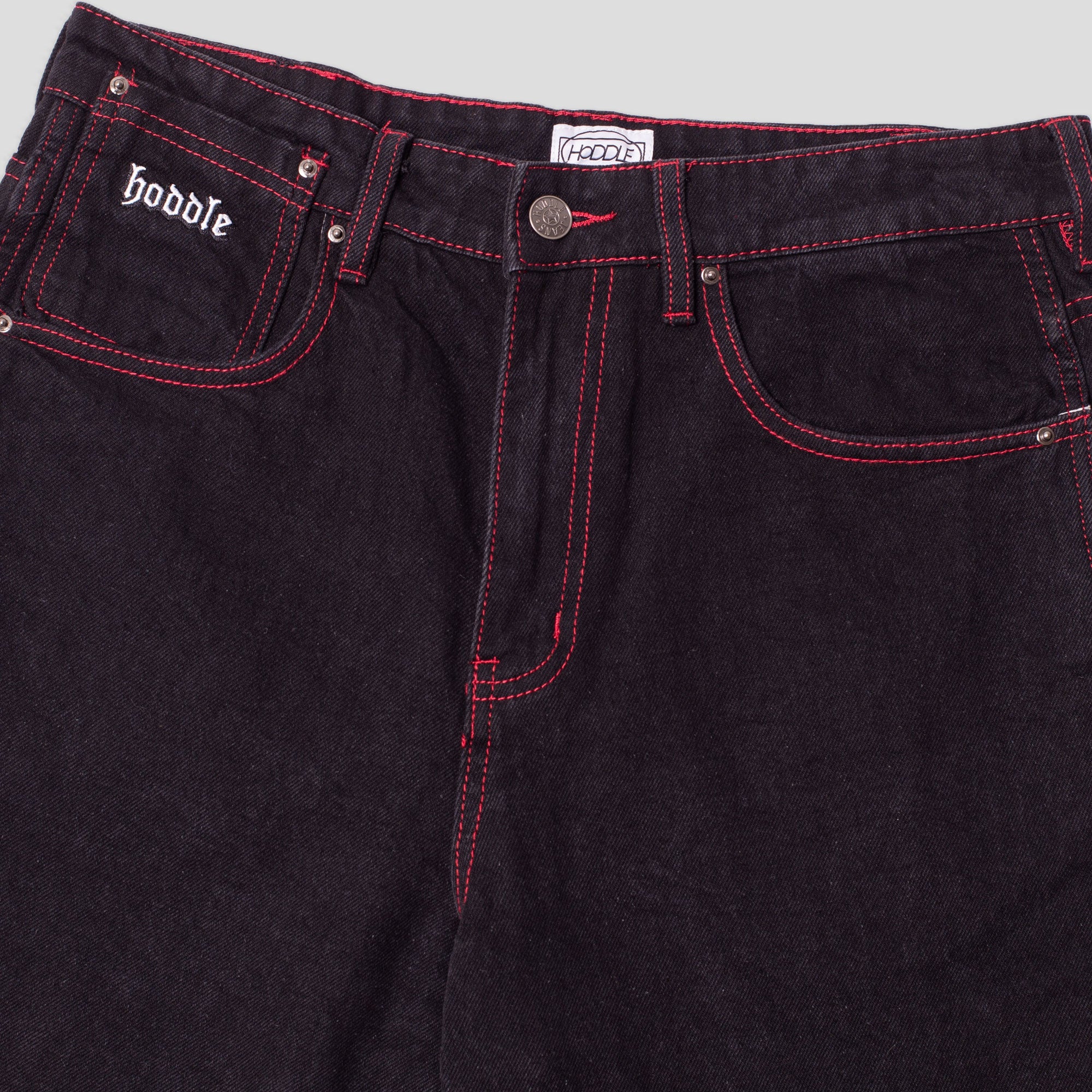 Hoddle 16 Ounce Denim Ranger Jean - Black / Red Stitch