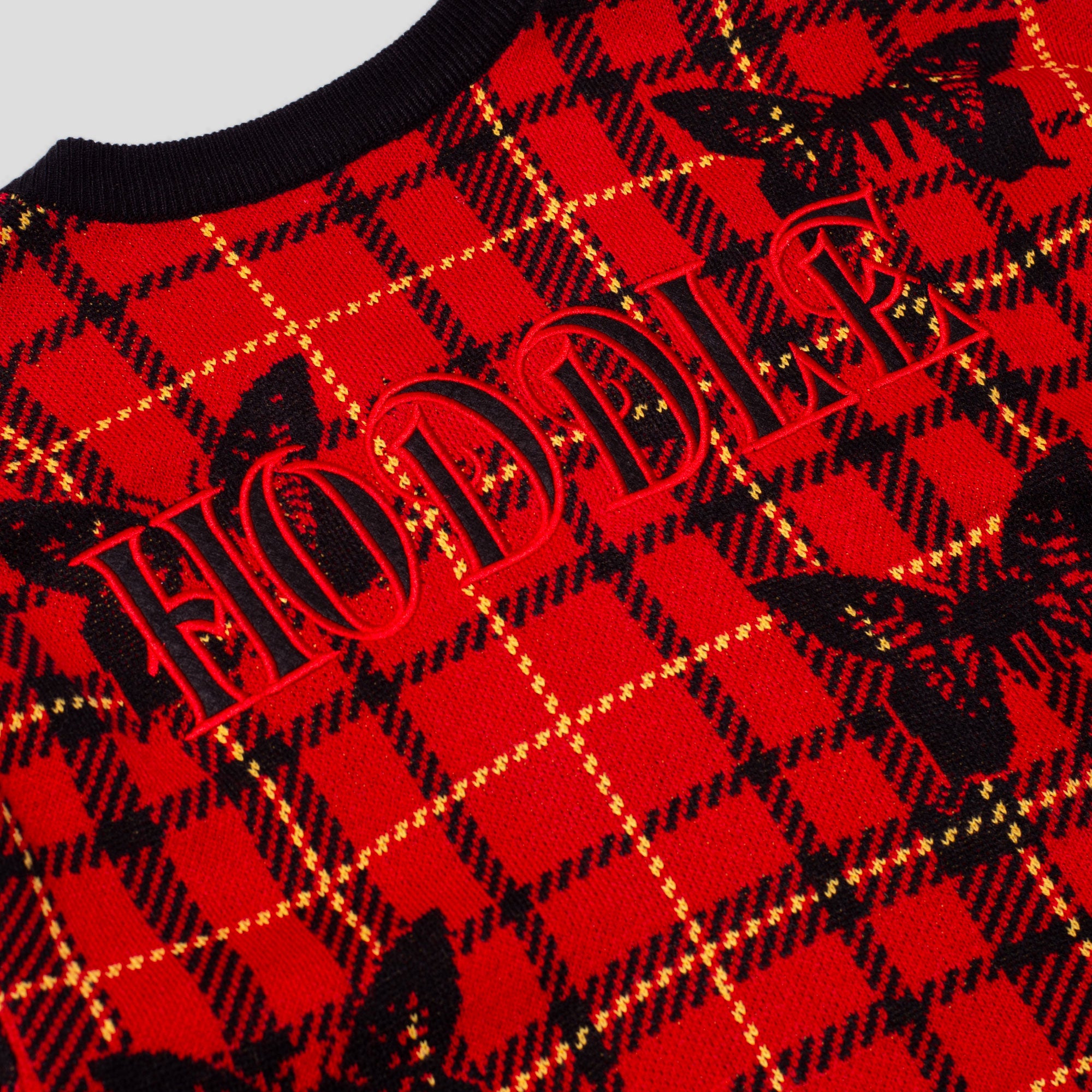 Hoddle Butterfly Plaid Knit - Red / Black