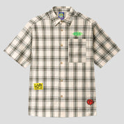 Lo-Fi Patched Button Up Shirt S/S - Beige