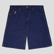 Cash Only Logo Denim Shorts - Raw Indigo