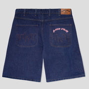 Cash Only Logo Denim Shorts - Raw Indigo