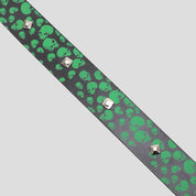 Personal Joint Leopard Skulls Studded Leather Belt - Green / Black / Silver