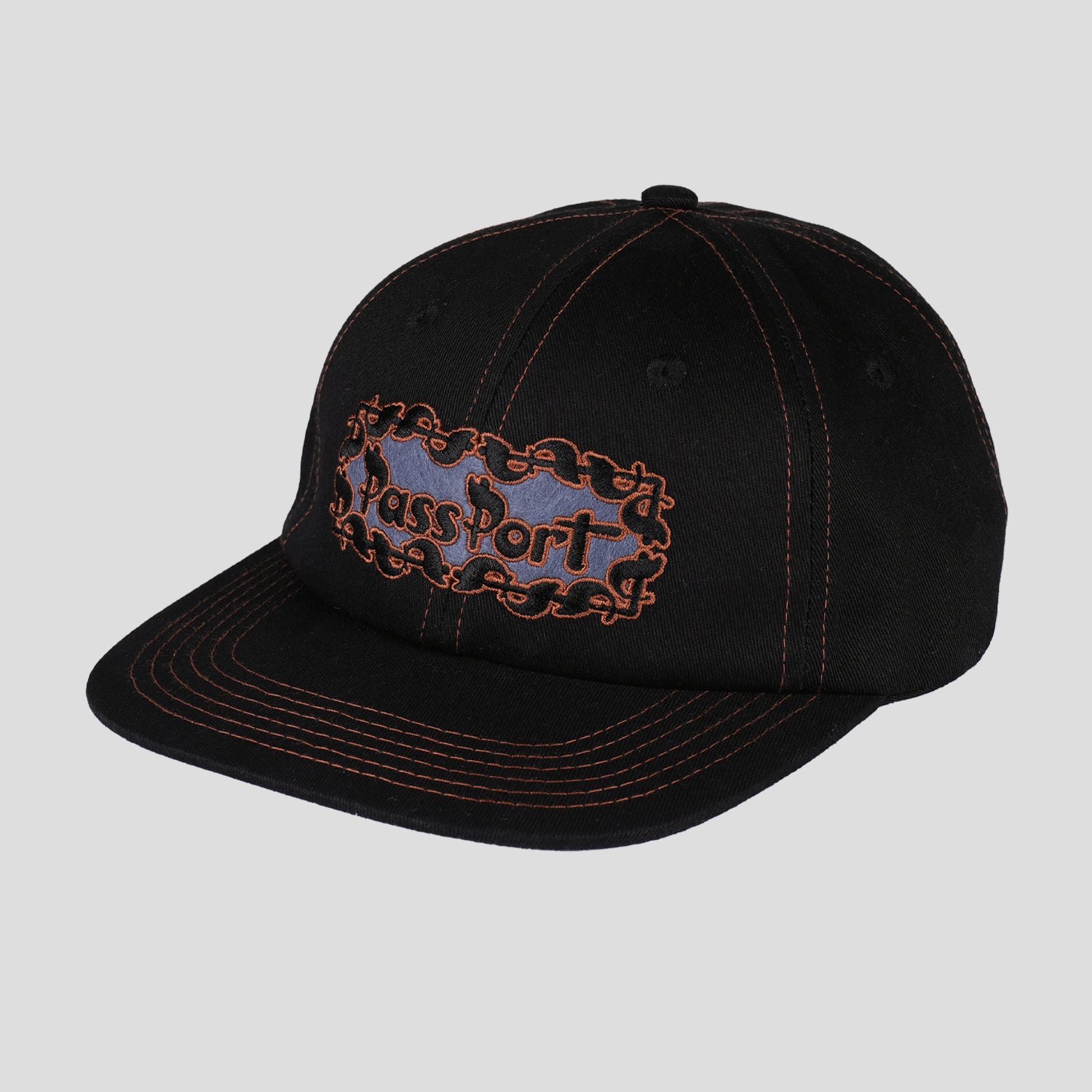 Pass~Port Pattoned Casual Cap - Black