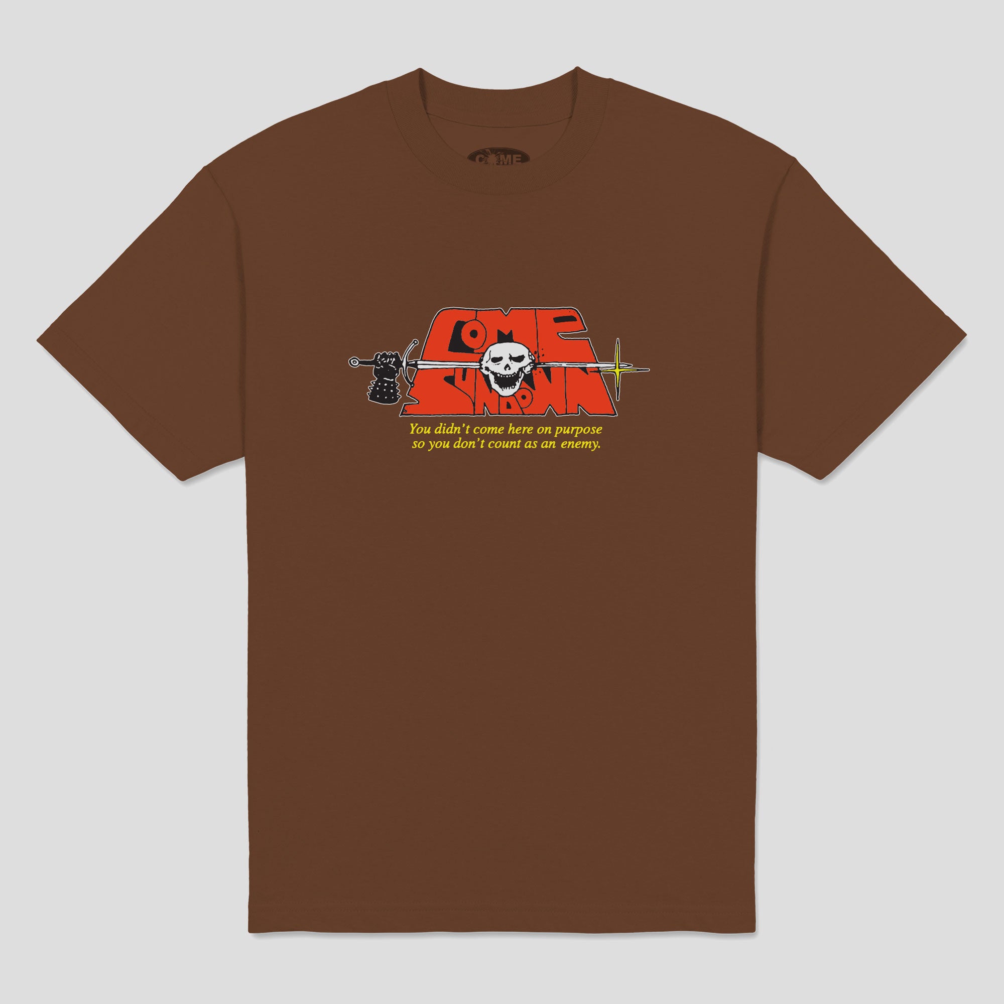 Come Sundown Split Tee - Brown