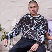 Pass~Port & May Gibbs Webbed Bed Knit Sweater - Baby Blue / Dark Choc