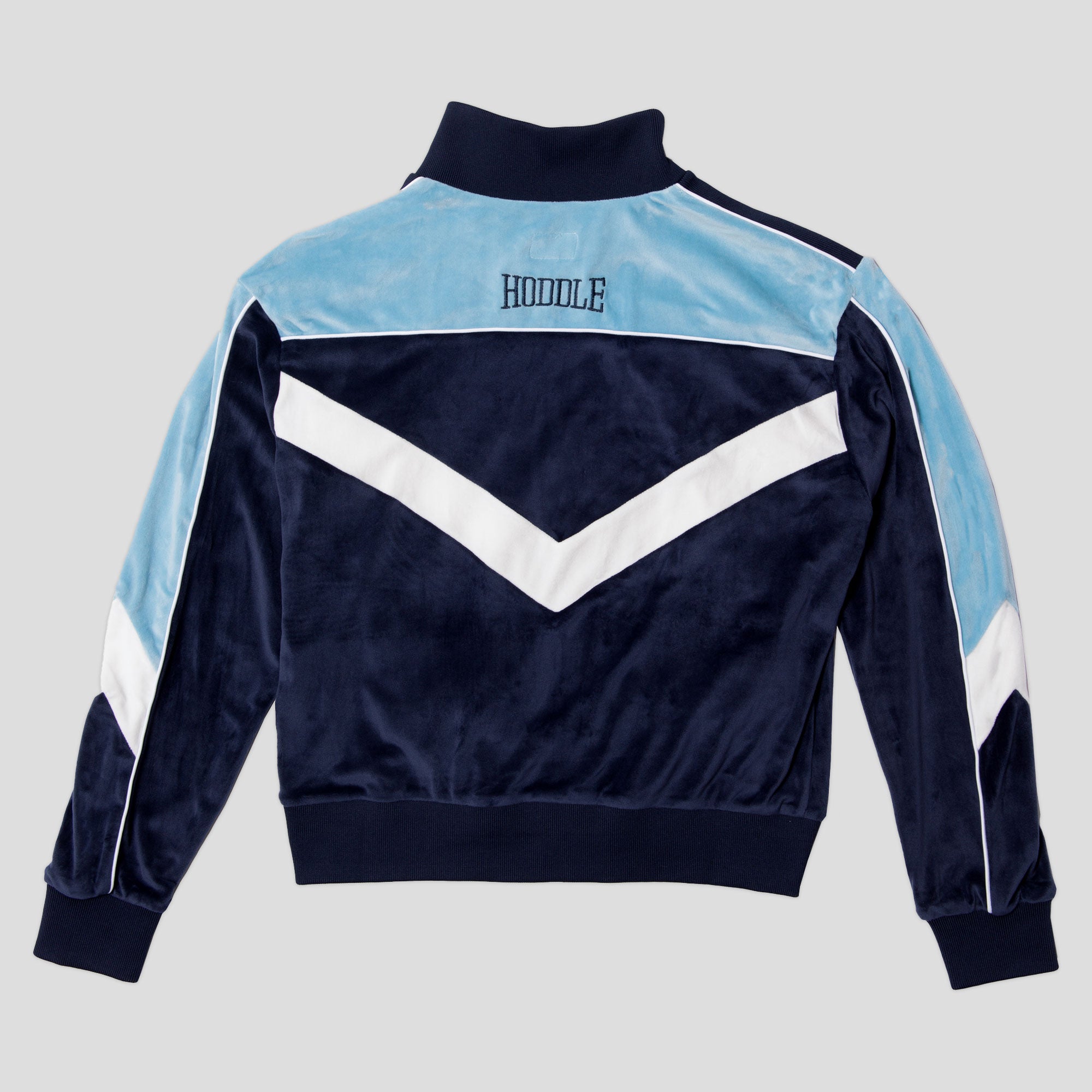 Hoddle Velour Track Top - Blue / Navy