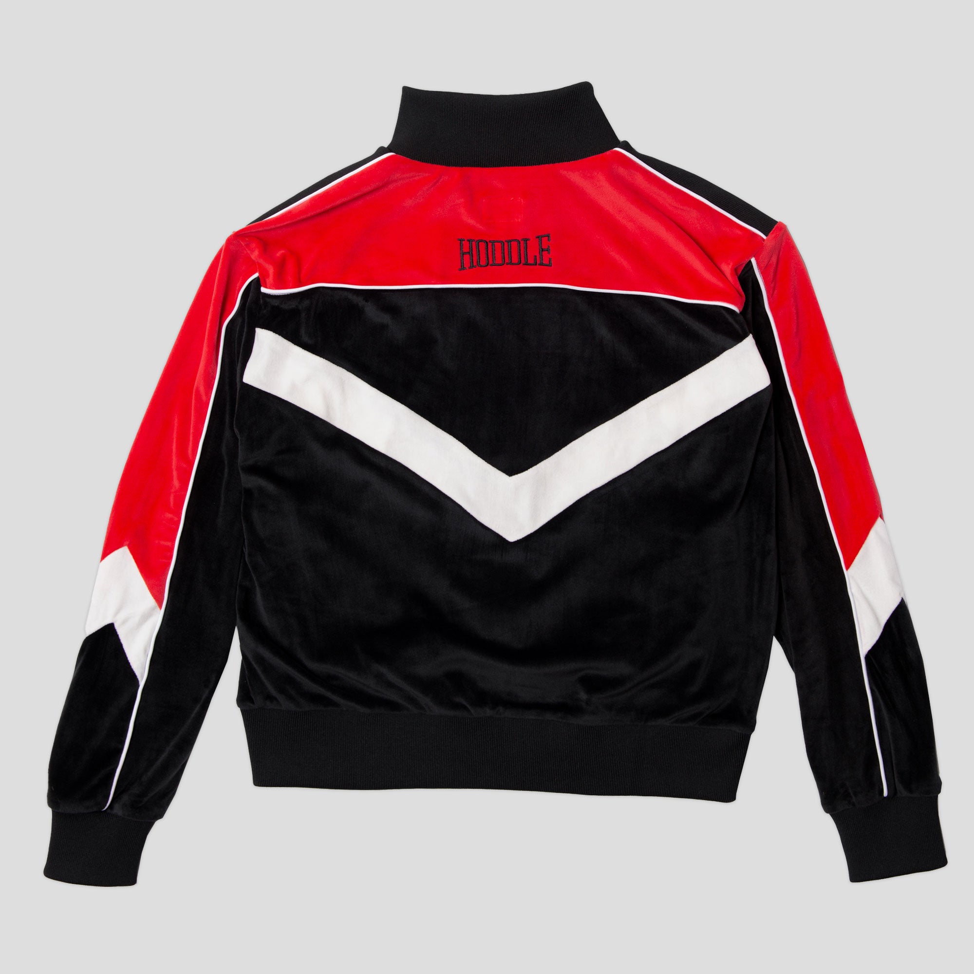 Hoddle Velour Track Top - Red / Black