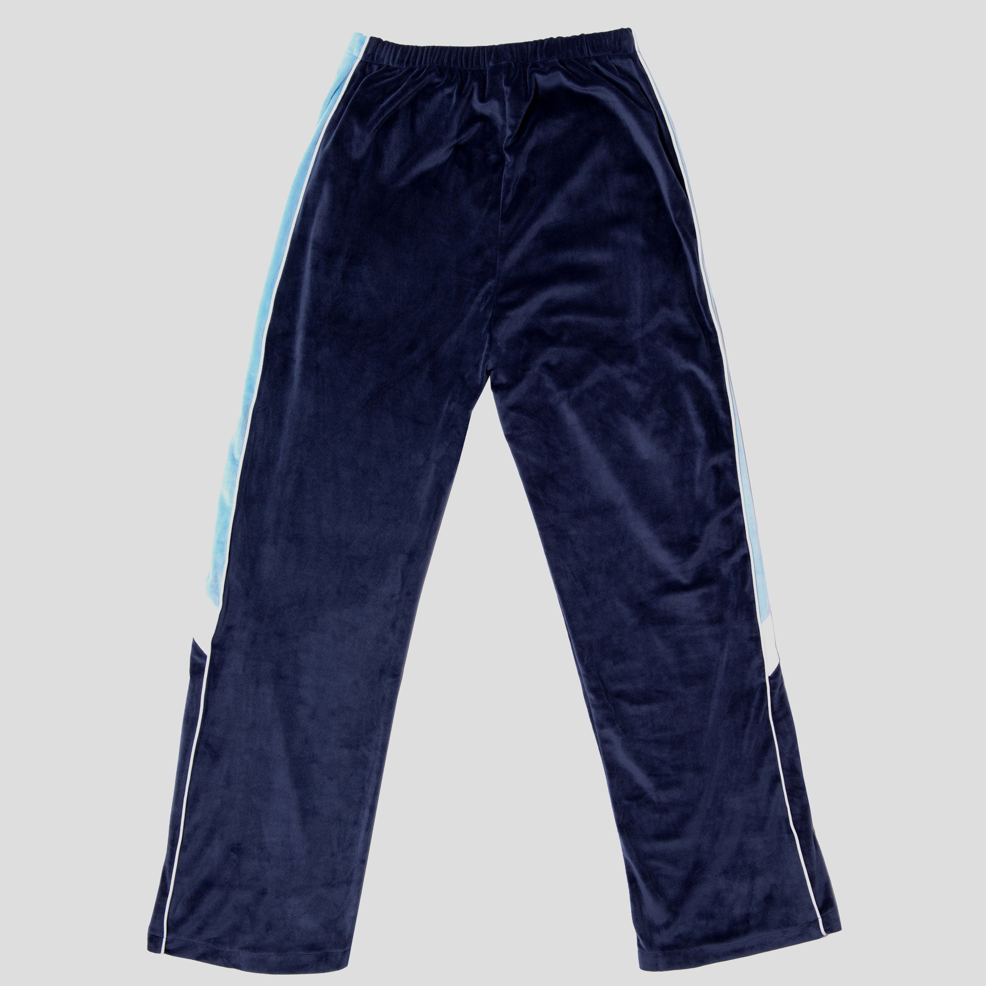 Hoddle Velour Track Pant - Blue / Navy