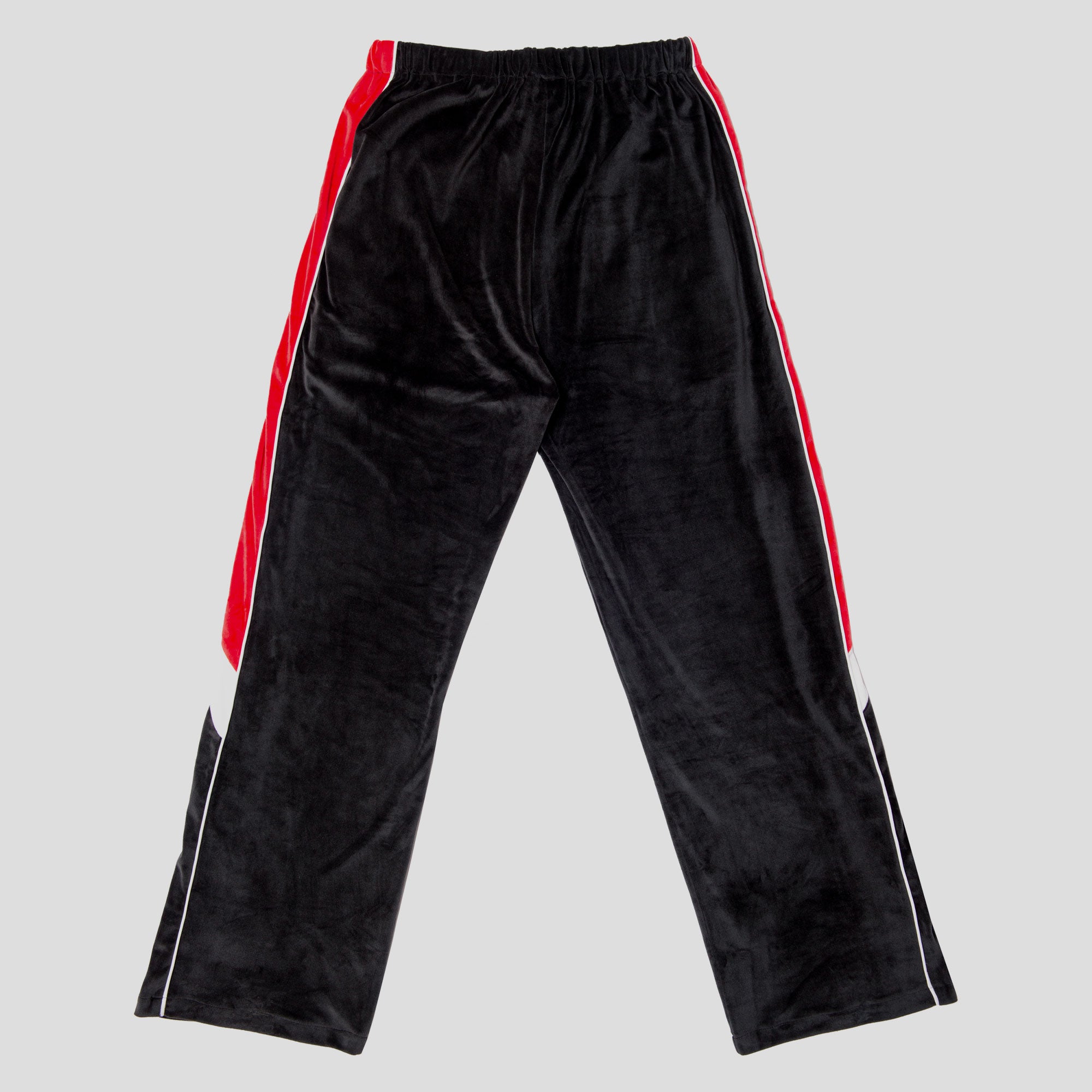 Hoddle Velour Track Pant - Black / Red