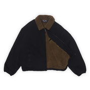 WKND Zip Jacket - Washed Black Denim Sherpa