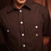 Pass~Port Australian Manufactured Short Sleeve Shirt - Dark Chocolate