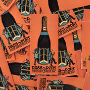 Pass~Port Wine Em Dine Em Sticker