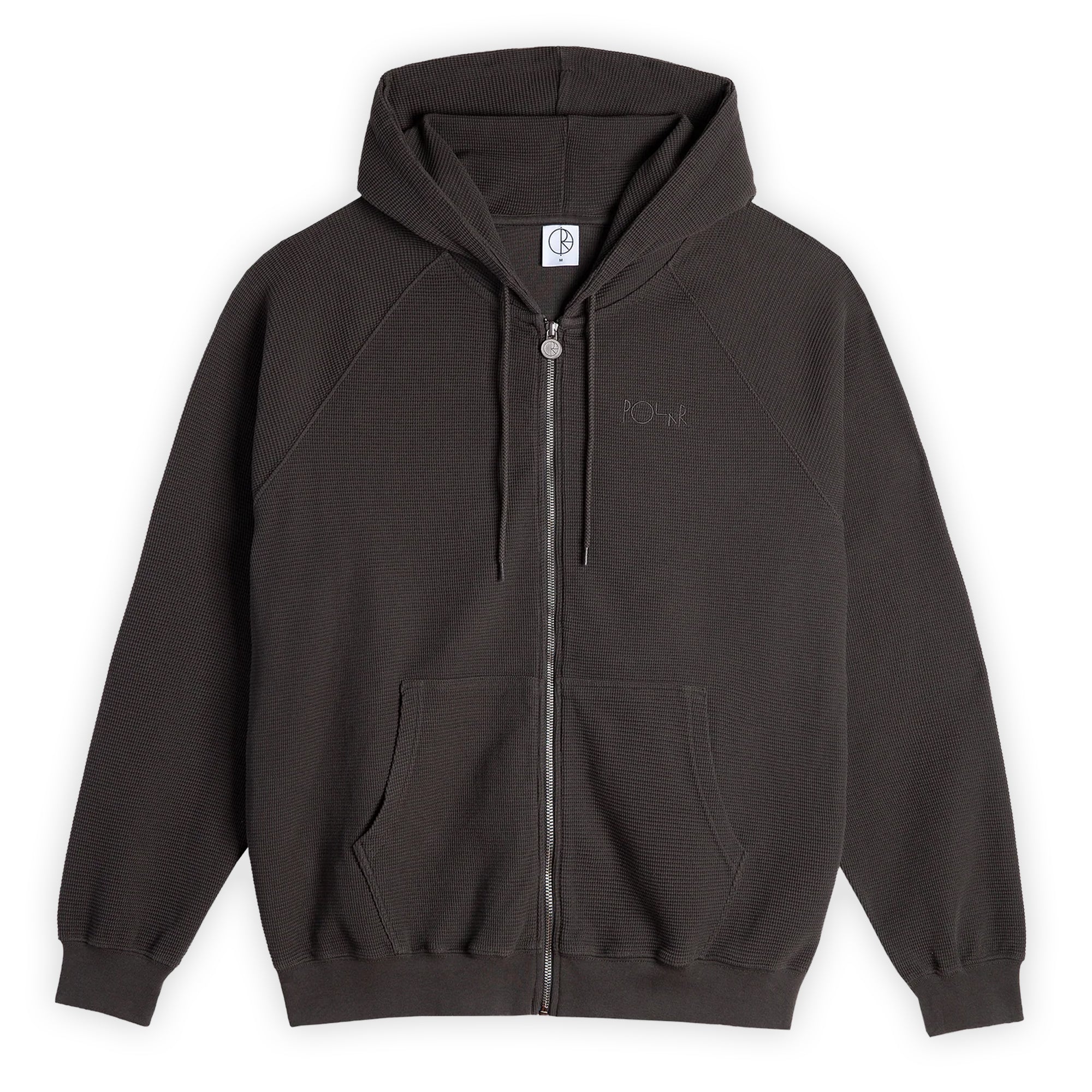 Polar Skate Co. Waffle Zip Hoodie - Dirty Black