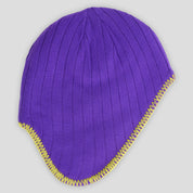 Always Do What You Should Do Reversible Ear Flap Beanie - Purple / Green