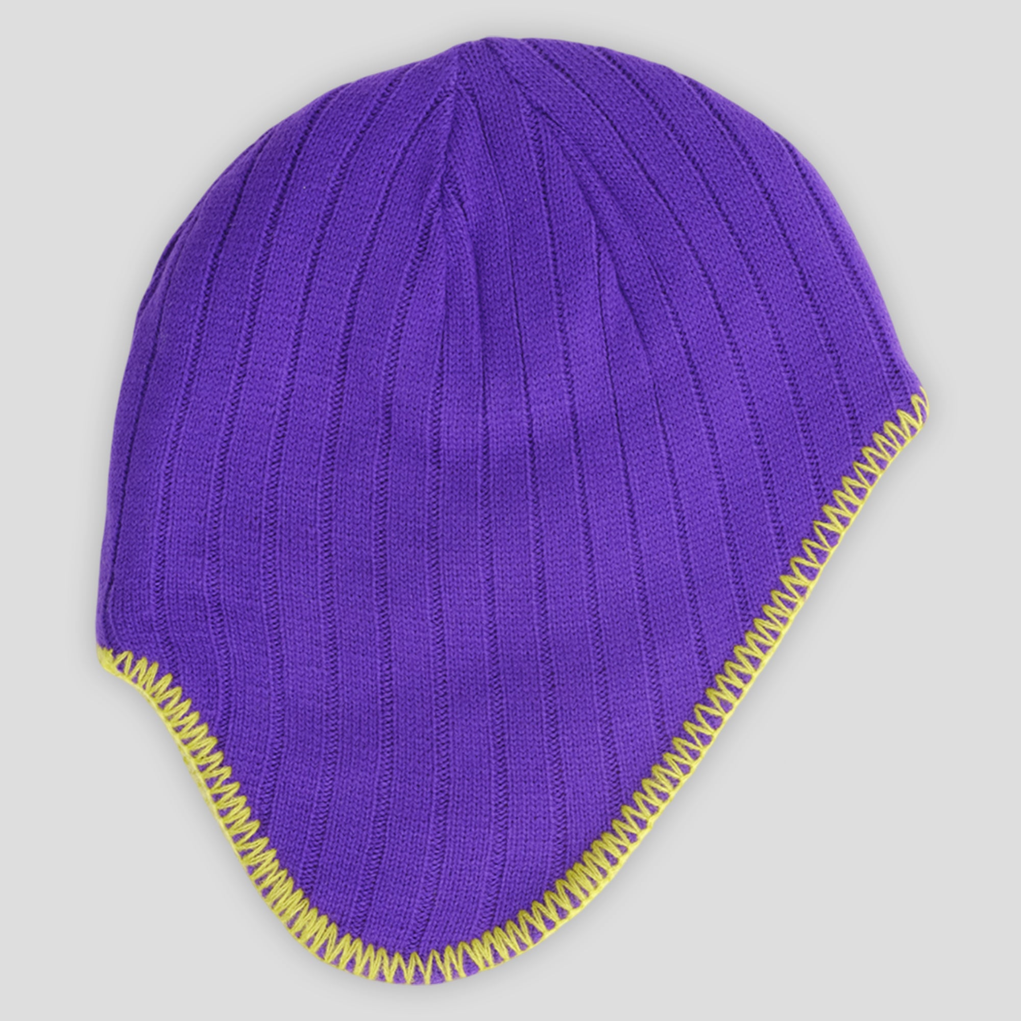 Always Do What You Should Do Reversible Ear Flap Beanie - Purple / Green
