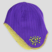 Always Do What You Should Do Reversible Ear Flap Beanie - Purple / Green