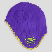 Always Do What You Should Do Reversible Ear Flap Beanie - Purple / Green