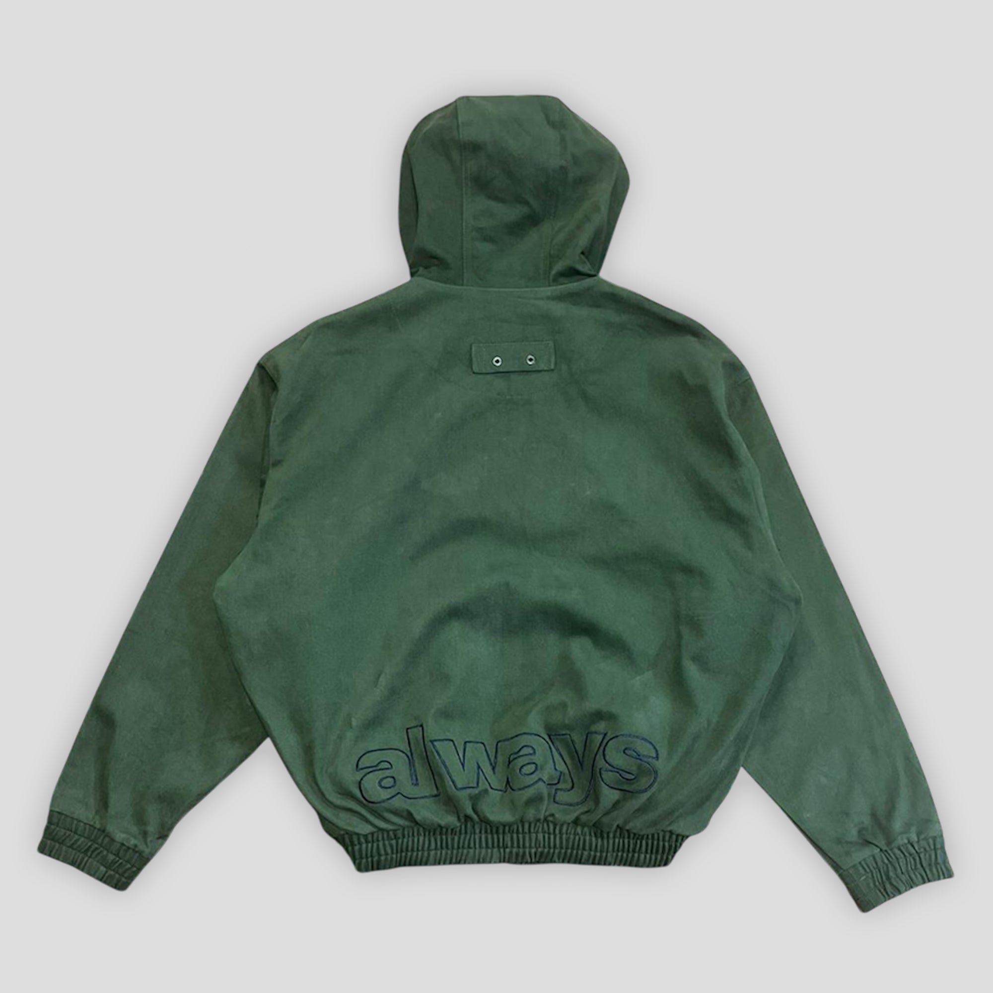 Always Do What You Should Do Two Tone Canvas Bomber Jacket - Green